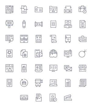 File Graphics featuring 40 Thin Line Display Perfect 128x128 Designs vector