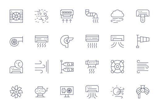 Airflow Icon Repository containing 24 Thin Line 256x256 Pixel Optimized graphics vector