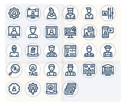 Account Management Comprehensive Bundle with 28 Display Perfect Bold Line 256x256 Icons vector