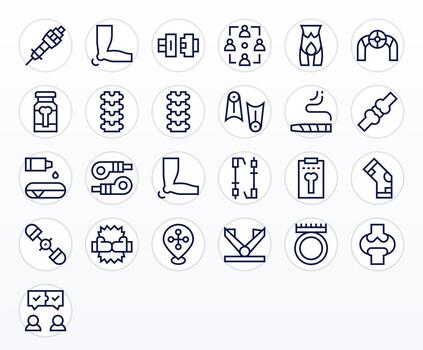 25 Regular Line Icons for Joint in crisp 256x256 Pixel Aligned resolution vector