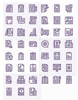 45 Icons for Notes optimized in Editable Retina Ready Bold Line resolution vector