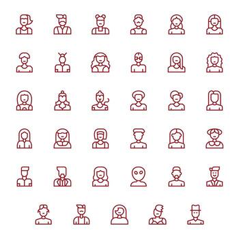 35 Regular Line Display Perfect Icons crafted for User Icon 256x256 applications vector