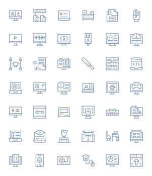 42 regular línea íconos diseñado para computadora en 64 x 64 píxel Perfecto formato vector