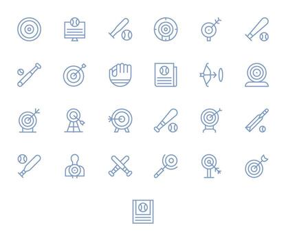 Hitting Icon Repository containing 25 Regular Line High Resolution PIXEL Perfect graphics vector