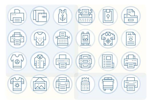 24 íconos para impresión optimizado en píxel alineado 64 x 64 Delgado línea resolución vector