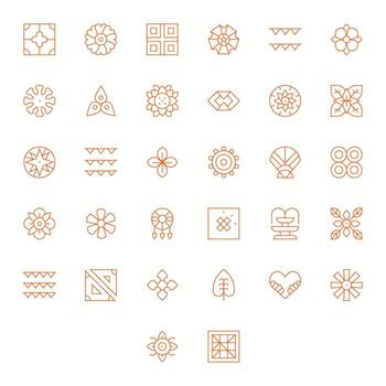 Motif Professional Set with 32 Thin Line Pixel Aligned High Resolution Icons vector