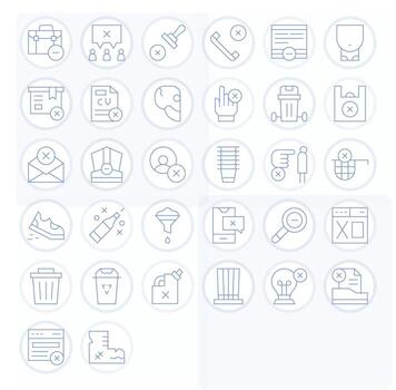 descarte 256x256 icono paquete con 32 Delgado línea píxel optimizado elementos vector