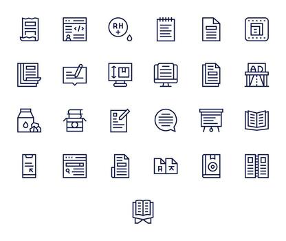 25 Editable Regular Line Icons designed for Content Interface vector