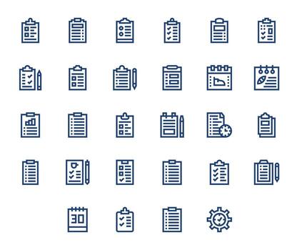 ToDo List Professional Set with 28 Bold Line Editable 256x256 Icons vector