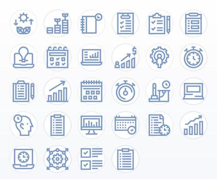 28 Icons for Productivity optimized in Grid Fitted 128x128 Bold Line resolution vector