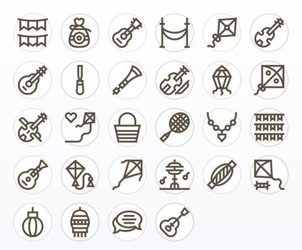 28 Bold Line Grid Fitted Vectors for String Theme