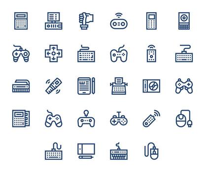 28 Bold Line Editable Icons crafted for Input Device 64x64 applications vector