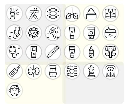 25 íconos para cuerpo optimizado en monitor Perfecto retina Listo regular línea resolución vector