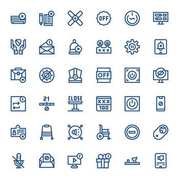 36 Icons for Disable optimized in Pixel Optimized 128x128 Bold Line resolution vector