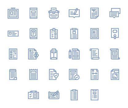 28 Icons for Form optimized in Detail Enhanced High Resolution Bold Line resolution vector