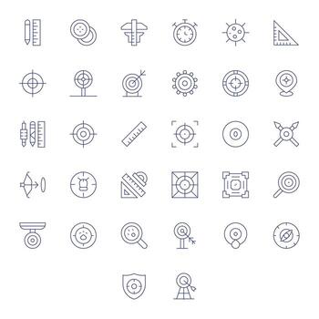 32 Pixel Aligned Thin Line Icons from Accuracy Collection vector