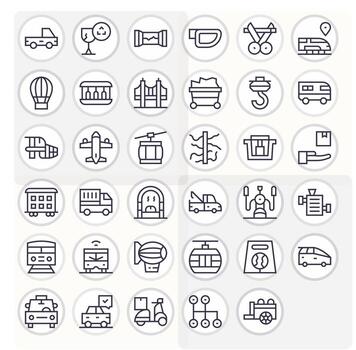 35 alto resolución íconos para transporte en editable regular línea formato vector