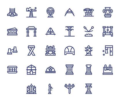 28 Bold Line Icons designed for Support Structure in 64x64 Display Perfect format vector