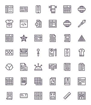42 256x256 regular línea editable íconos para modelo proyectos vector