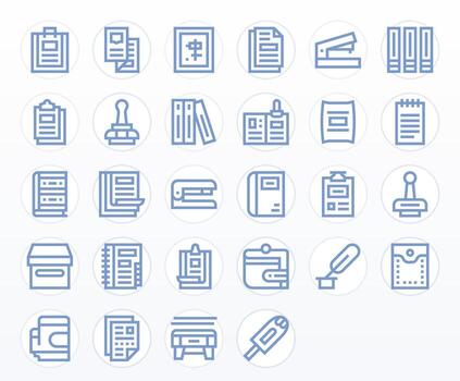 28 128x128 Bold Line Icons optimized for Binder Pixel Aligned display vector