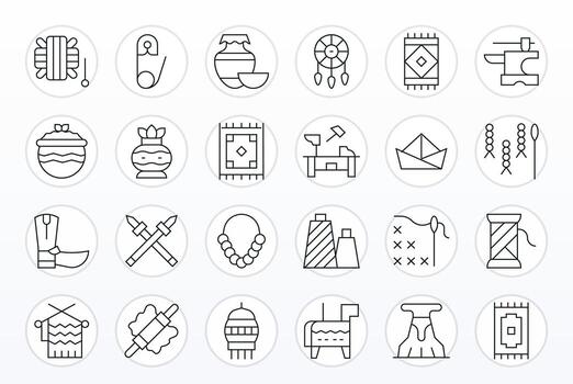 24 Retina Ready Thin Line Icons optimized for Handmade Display Perfect display vector