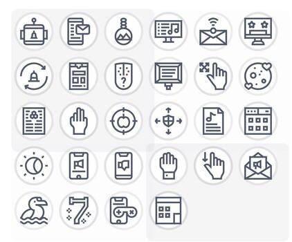 28 Bold Line Pixel Optimized 256x256 Icons from App Suite vector
