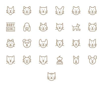 Adorable Icon Arsenal with 25 High Resolution Regular Line Pixel Optimized designs vector
