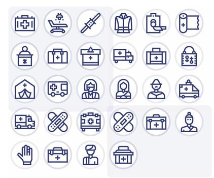 28 Retina Ready Bold Line Icons optimized for First Responder Editable display vector