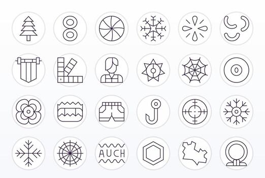 24 256x256 Display Perfect Icons for Graphic Element in Thin Line Theme vector