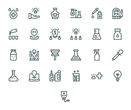 25 regular línea monitor Perfecto íconos hecho a mano para solución 64 x 64 aplicaciones vector