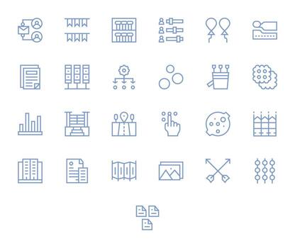 Multiple Ultimate Package with 25 128x128 Regular Line Editable Icons vector