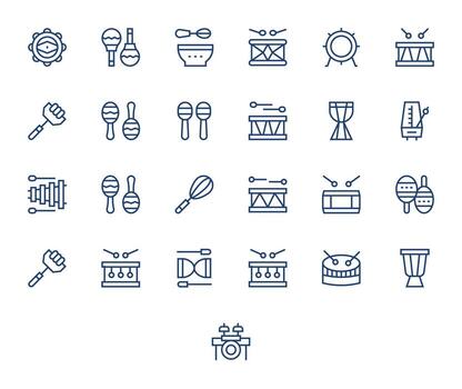 25 íconos para golpear optimizado en píxel alineado 256x256 regular línea resolución vector