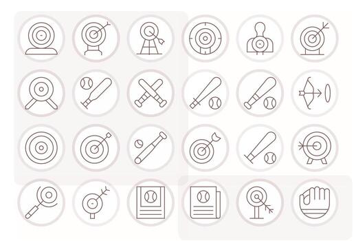 24 Thin Line Pixel Optimized Vectors for Hitting Theme