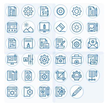 35 Regular Line Icons for Modify in crisp 64x64 Grid Fitted resolution vector