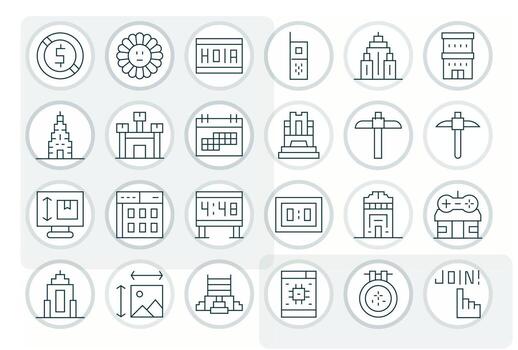 píxel exhaustivo haz con 24 monitor Perfecto Delgado línea retina Listo íconos vector