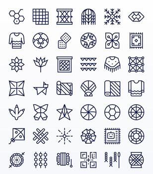 42 Regular Line Detail Enhanced Icons crafted for Pattern Retina Ready applications vector