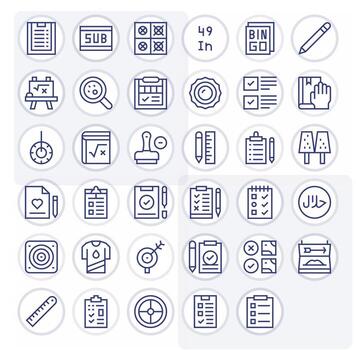 Mark Icon Repository containing 35 Regular Line 64x64 Pixel Optimized graphics vector