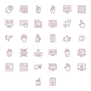 ui icono biblioteca con 32 Delgado línea 256x256 editable diseños vector
