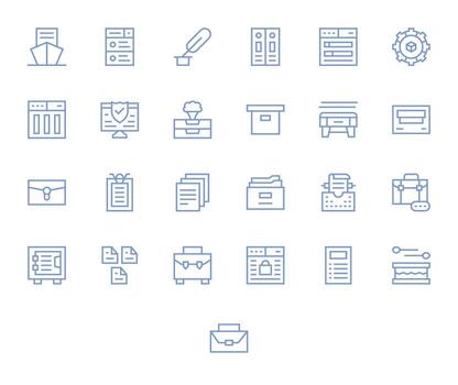 Files including 25 128x128 Regular Line Illustrations vector