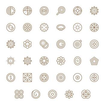 35 Regular Line Icons for Concentric in crisp High Resolution Editable resolution vector