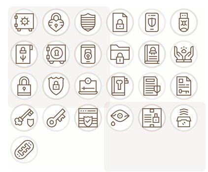 cifrado visual paquete conteniendo 25 regular línea detalle mejorado íconos vector