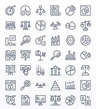 Comparison Complete Package with 42 High Resolution Regular Line Detail Enhanced Icons vector