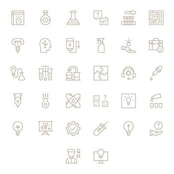 32 Retina Ready Icons for Solution in Editable Thin Line Format vector