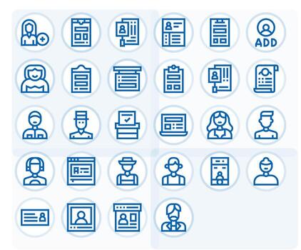 28 Bold Line Pixel Optimized Icons for Registration Graphics vector