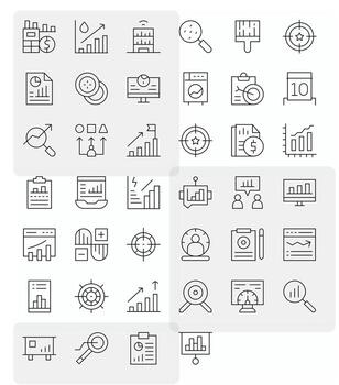 40 Thin Line Icons designed for Metrics in 256x256 Editable format vector