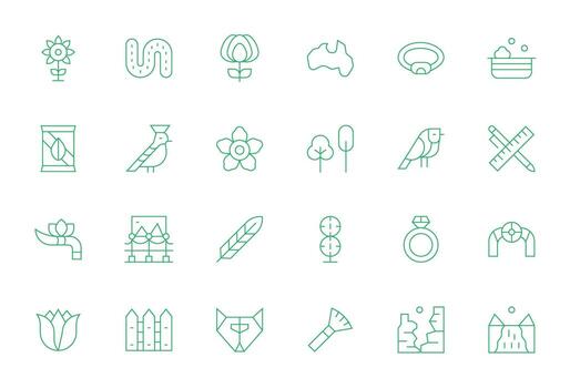 24 256x256 Thin Line Icons optimized for Contour Display Perfect display vector