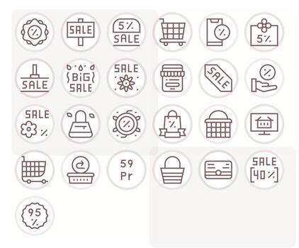 compras exhaustivo haz con 25 monitor Perfecto regular línea alto resolución íconos vector