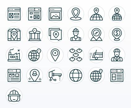 Site Modern Collection with 25 Regular Line High Resolution Display Perfect Icons vector