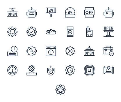 25 Retina Ready Regular Line Icons for Operational with Editable precision vector