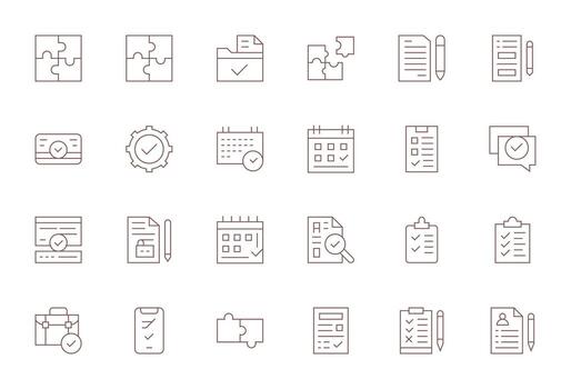 Complete Premium Bundle with 24 High Resolution Display Perfect Thin Line Icons vector